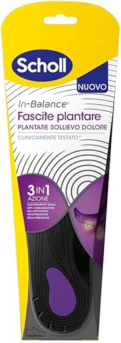 Scholl In-Balance - Plantilla para aliviar el dolor de fascitis plantar, plantillas con arco plantar reforzado y soporte en el talón para aliviar el dolor, talla L (42,5-45), 1 par, hombre y mujer